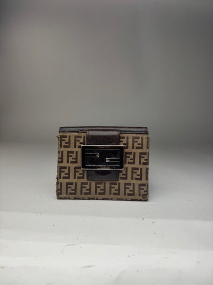 Vintage Fendi Monogram Leather Wallet Brown