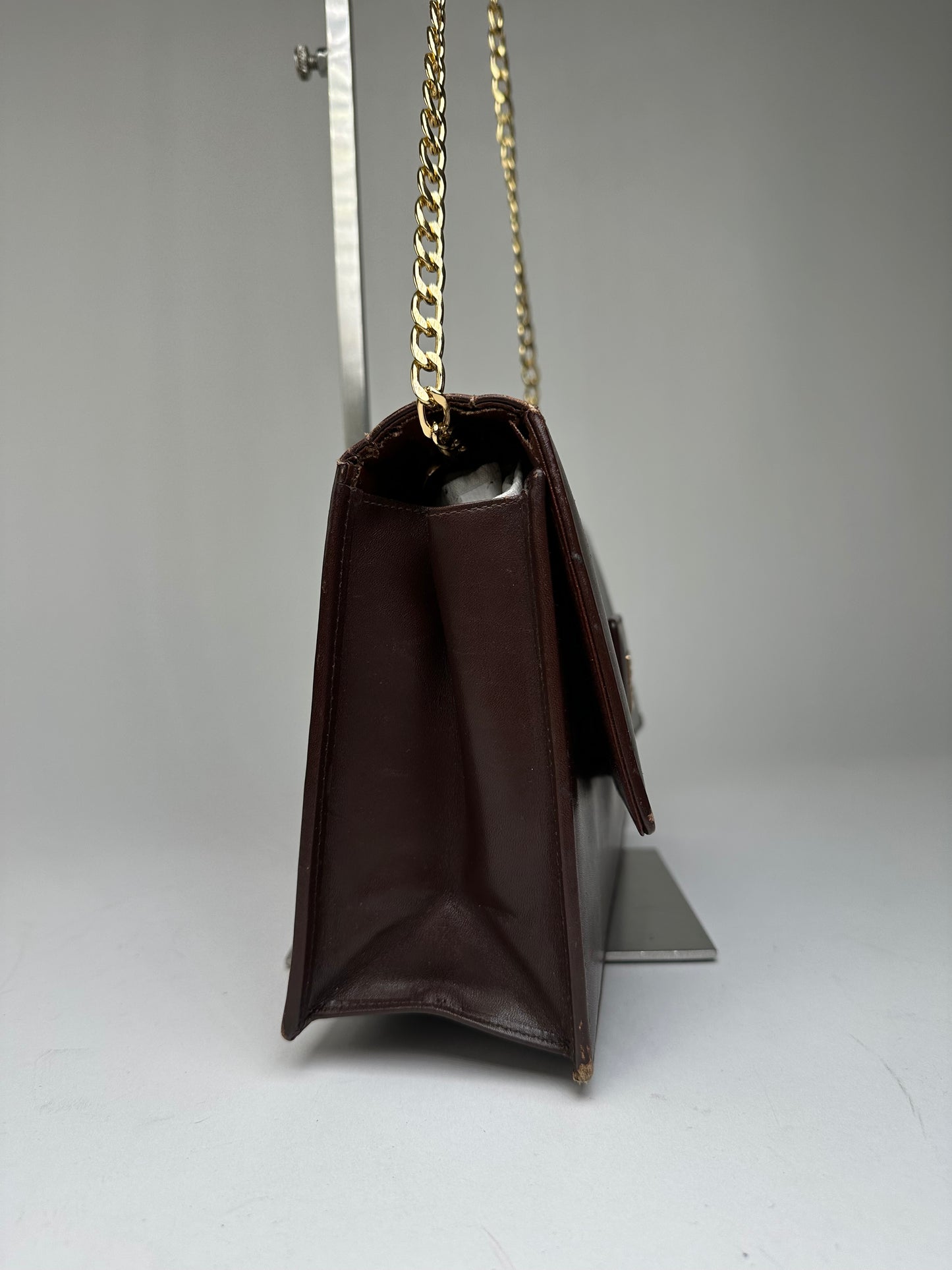 Vintage Givenchy 4G Leather Shoulder Bag Burgundy