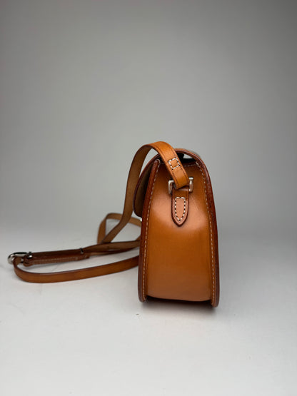 Vintage Courreges Camel Leather Crossbody Bag