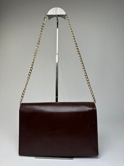 Vintage Givenchy 4G Leather Shoulder Bag Burgundy