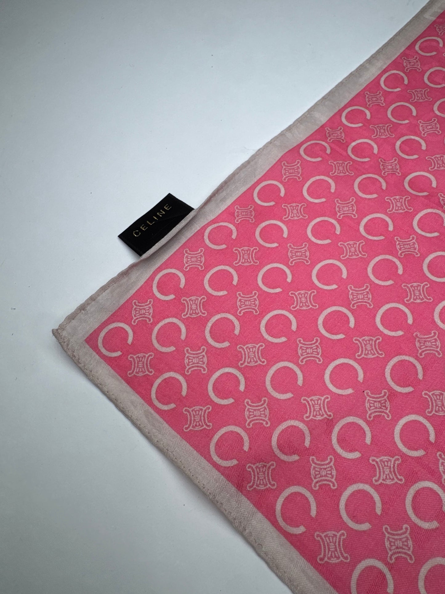 Vintage Celine C Monogram Scarf Pink