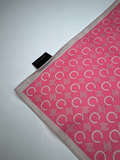 Vintage Celine C Monogram Scarf Pink