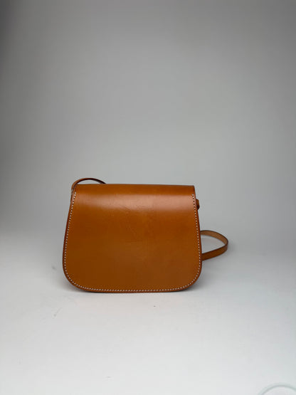 Vintage Courreges Camel Leather Crossbody Bag