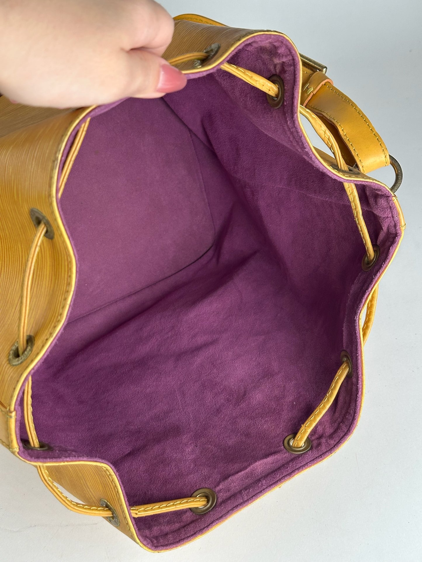 Vintage Louis Vuitton EPI Leather Sac Noe Bag yellow