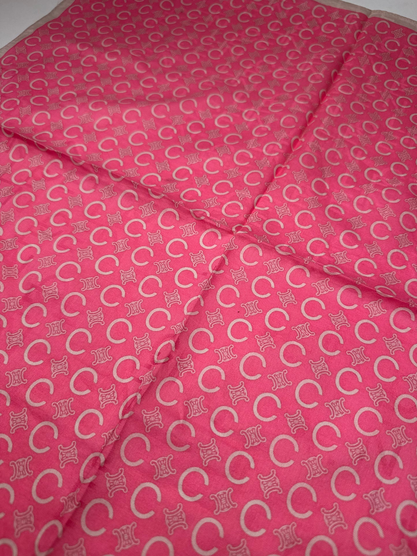 Vintage Celine C Monogram Scarf Pink