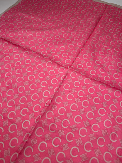 Vintage Celine C Monogram Scarf Pink