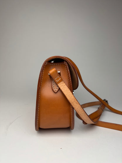 Vintage Courreges Camel Leather Crossbody Bag