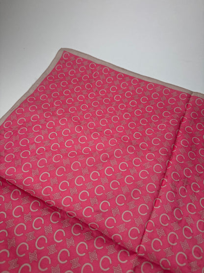 Vintage Celine C Monogram Scarf Pink