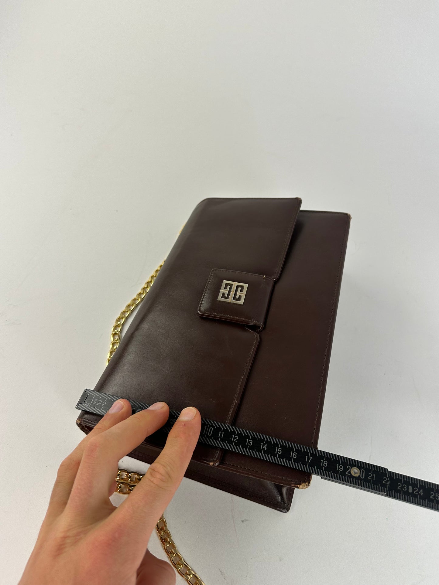 Vintage Givenchy 4G Leather Shoulder Bag Burgundy