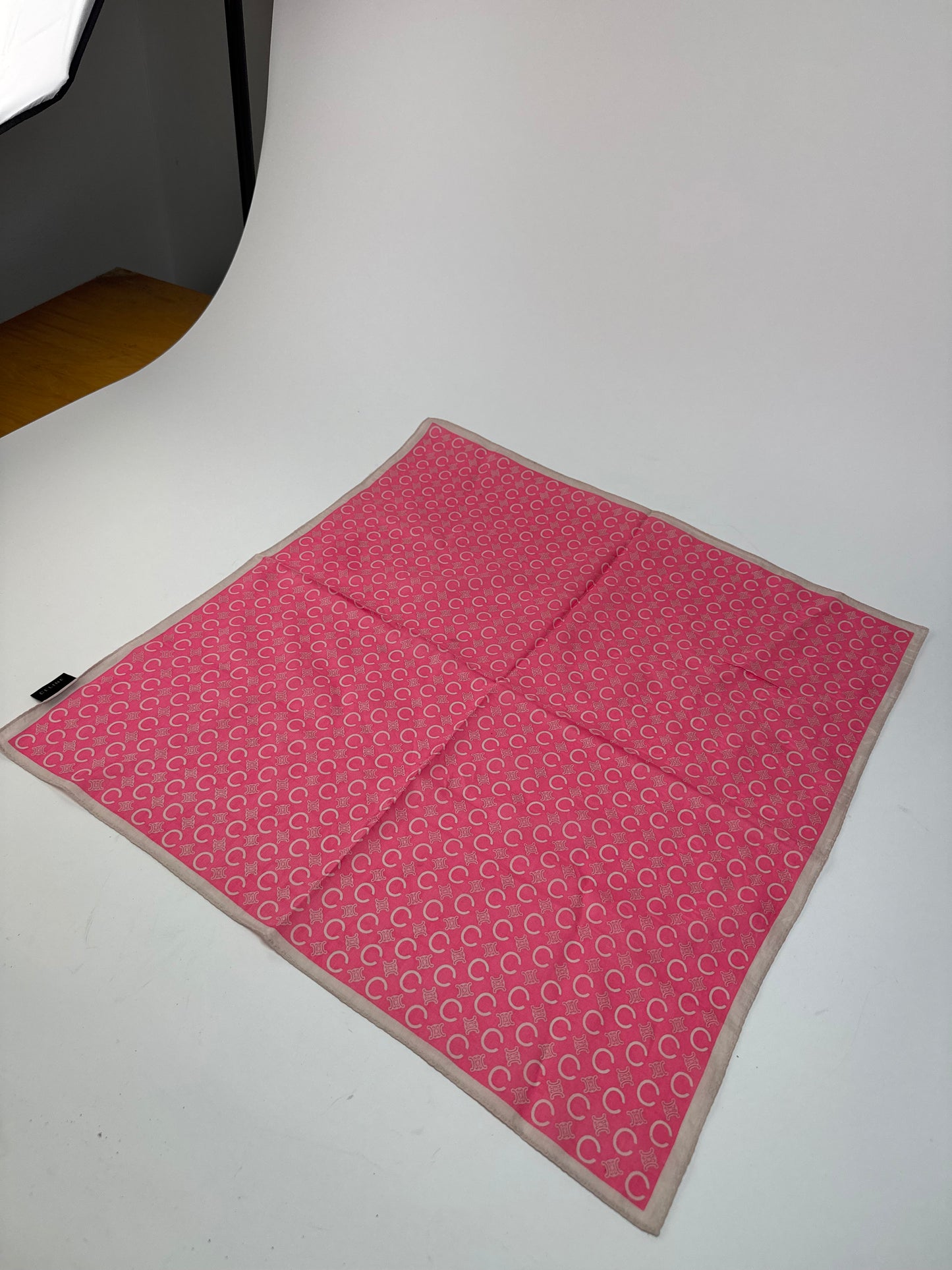 Vintage Celine C Monogram Scarf Pink