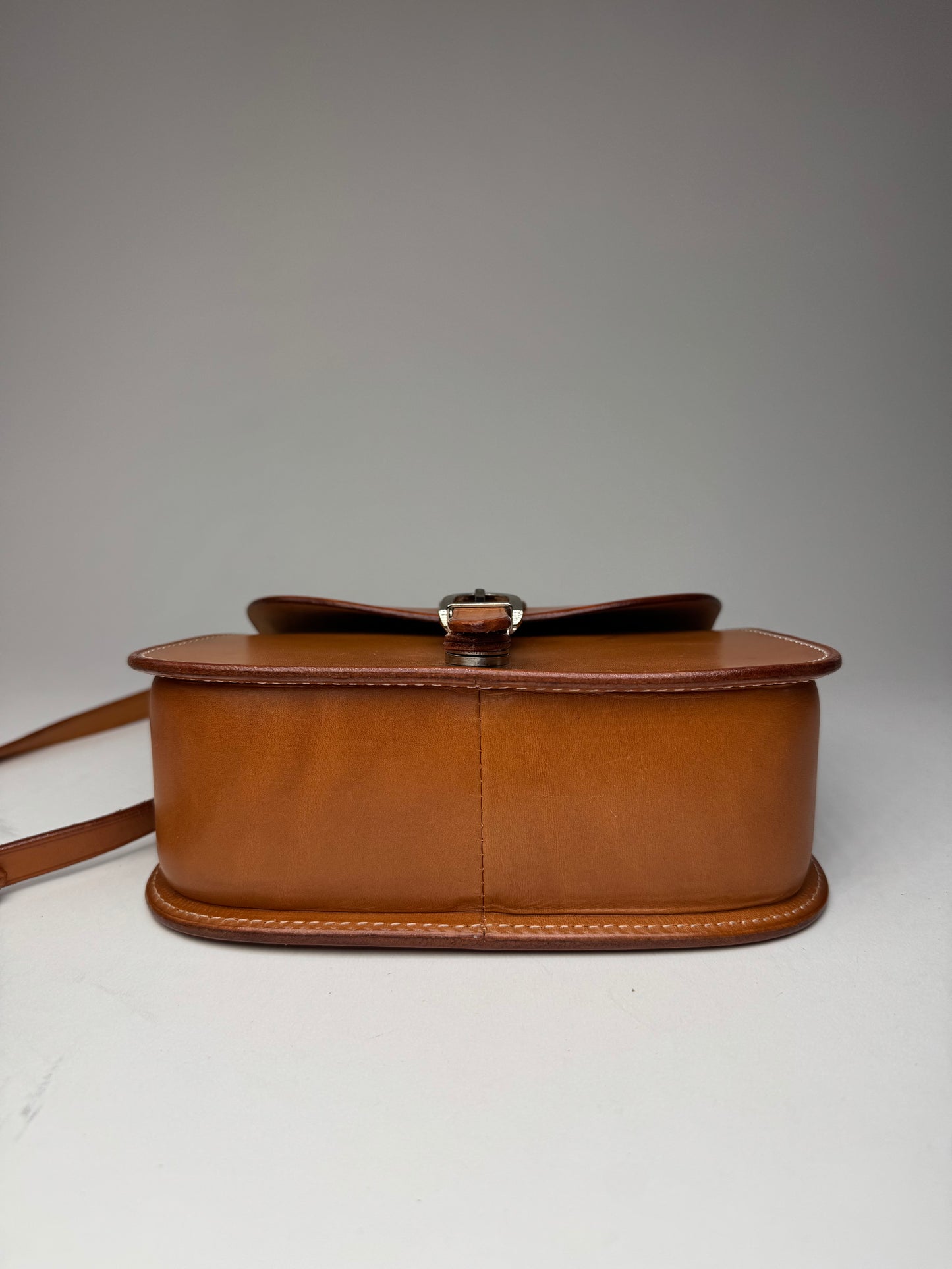 Vintage Courreges Camel Leather Crossbody Bag