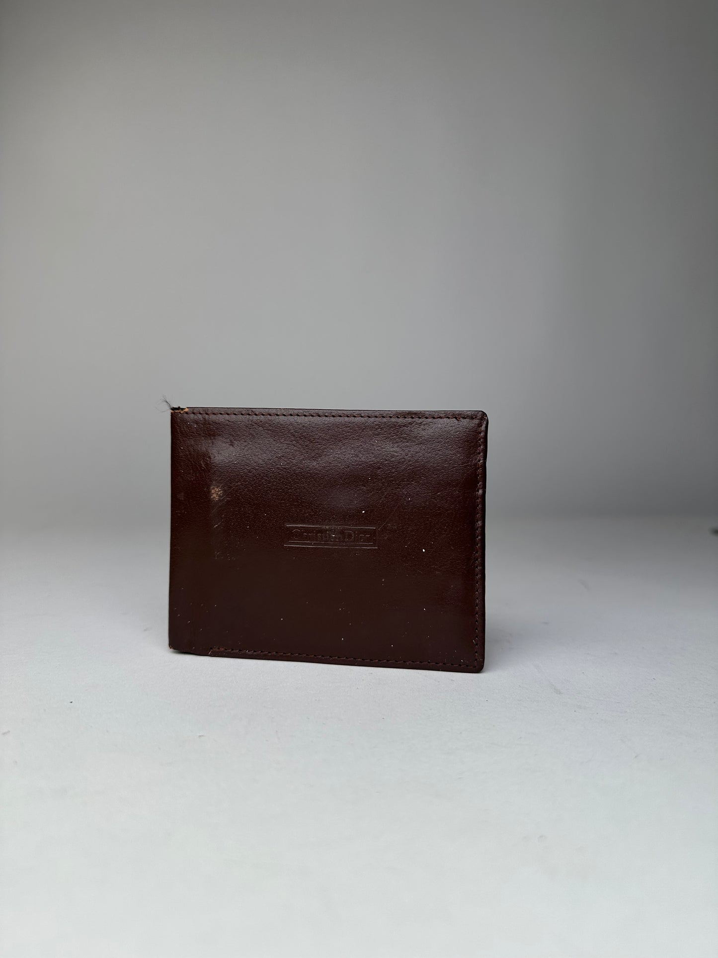 Vintage Dior Leather Bifold Wallet Dark Brown