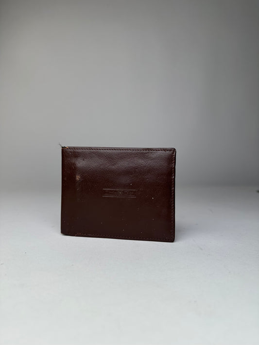 Vintage Dior Leather Bifold Wallet Dark Brown