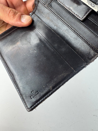 Vintage Fendi Monogram Leather Wallet Brown