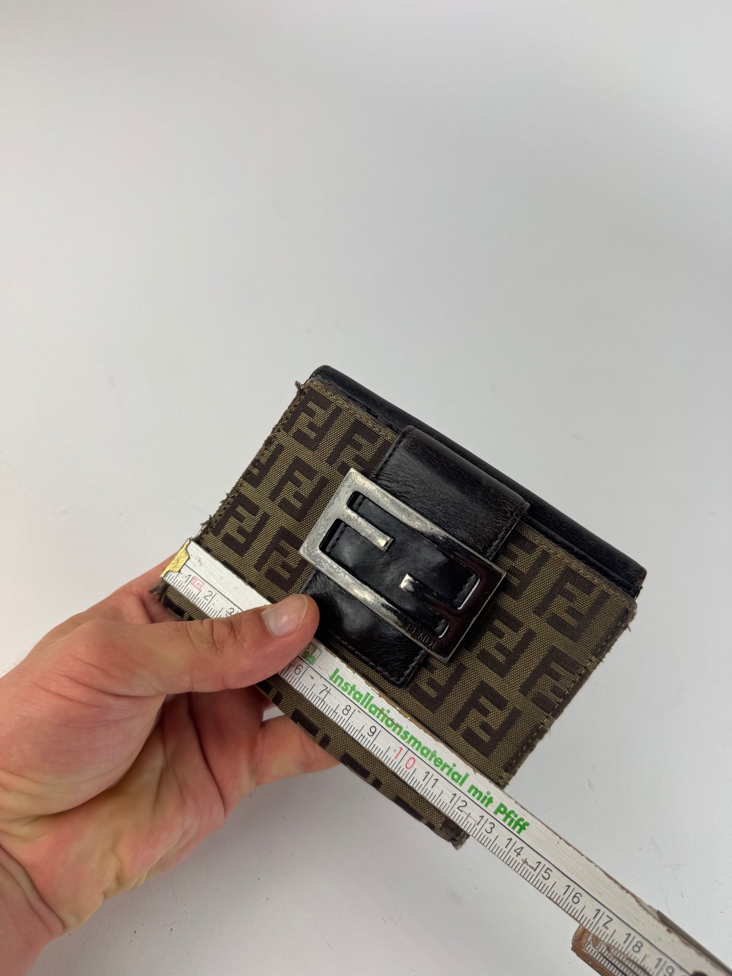 Vintage Fendi Monogram Leather Wallet Brown