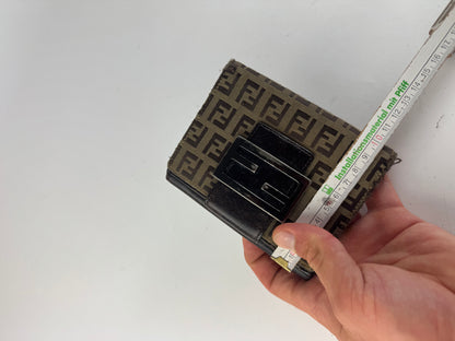 Vintage Fendi Monogram Leather Wallet Brown