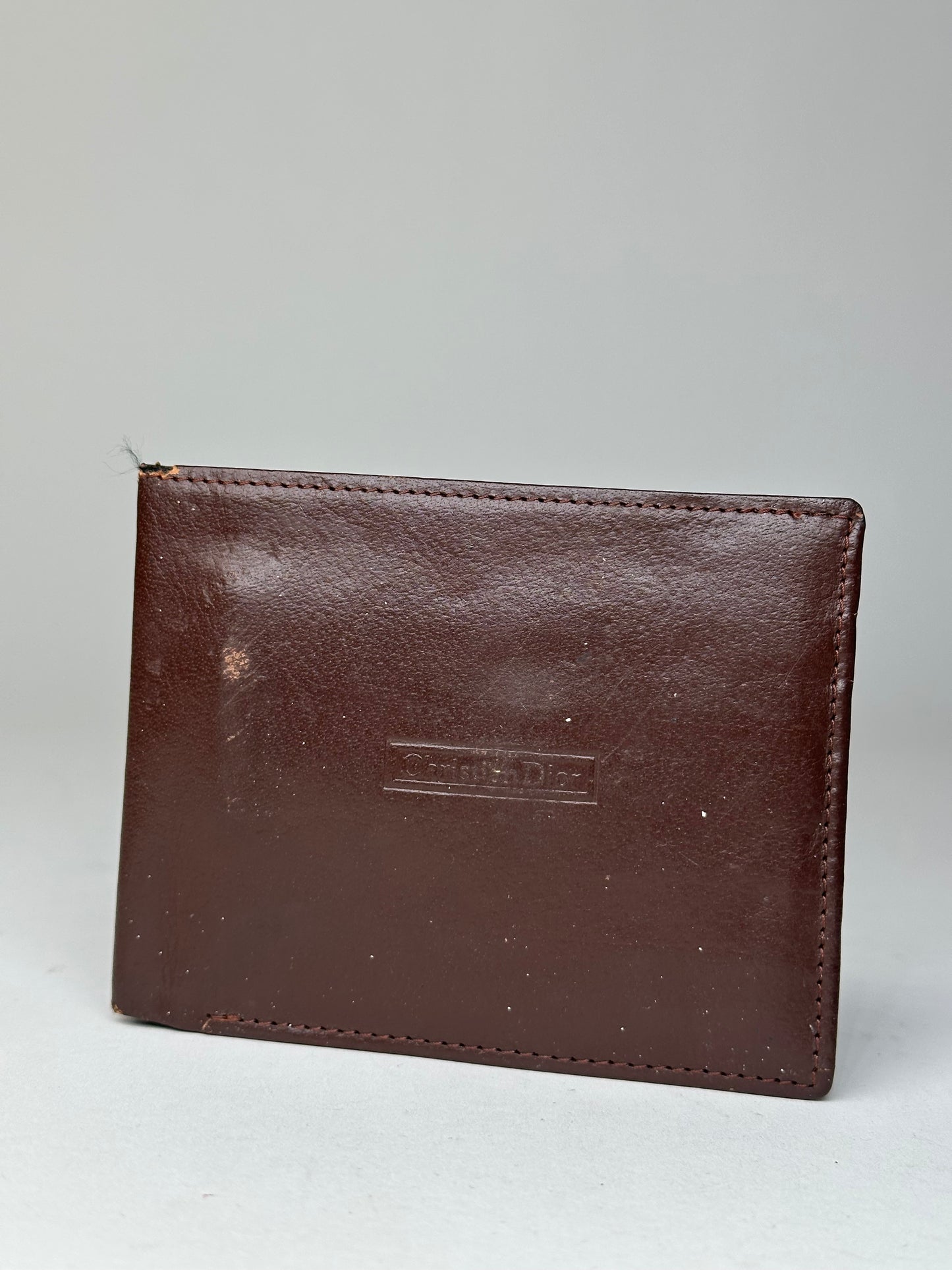 Vintage Dior Leather Bifold Wallet Dark Brown