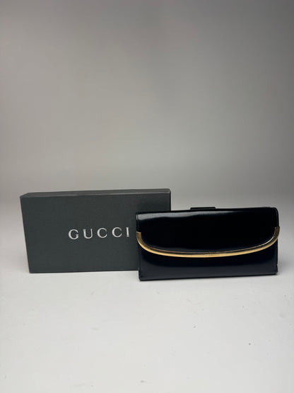 Vintage Gucci patent leather wallet black