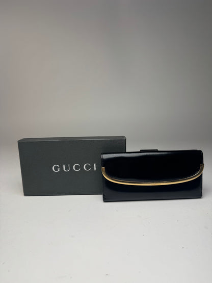 Vintage Gucci patent leather wallet black