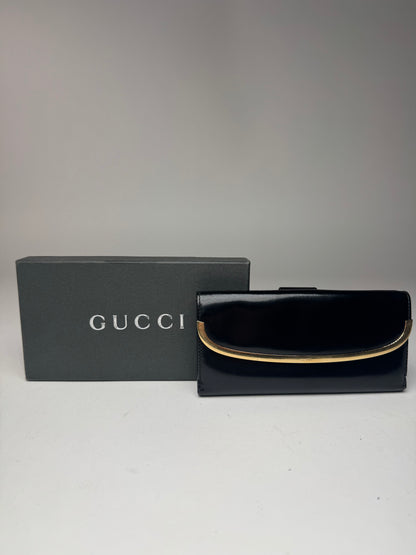 Vintage Gucci patent leather wallet black