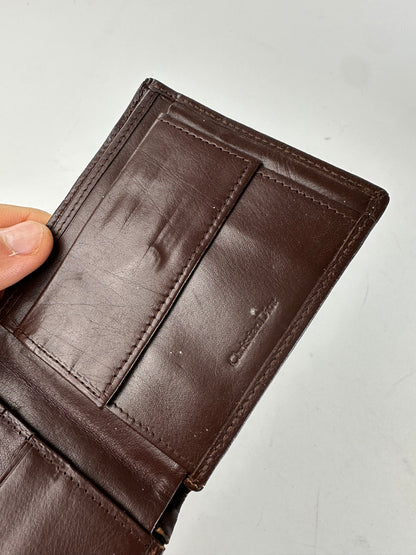 Vintage Dior Leather Bifold Wallet Dark Brown