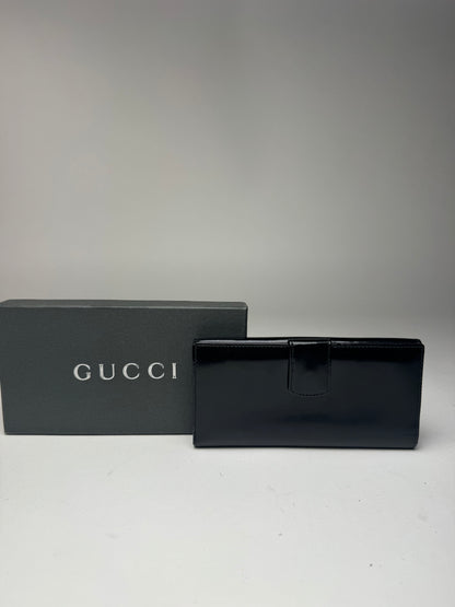 Vintage Gucci patent leather wallet black