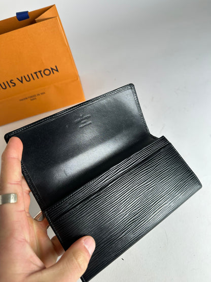 Vintage Louis Vuitton EPI Leather ID Holder Wallet Black