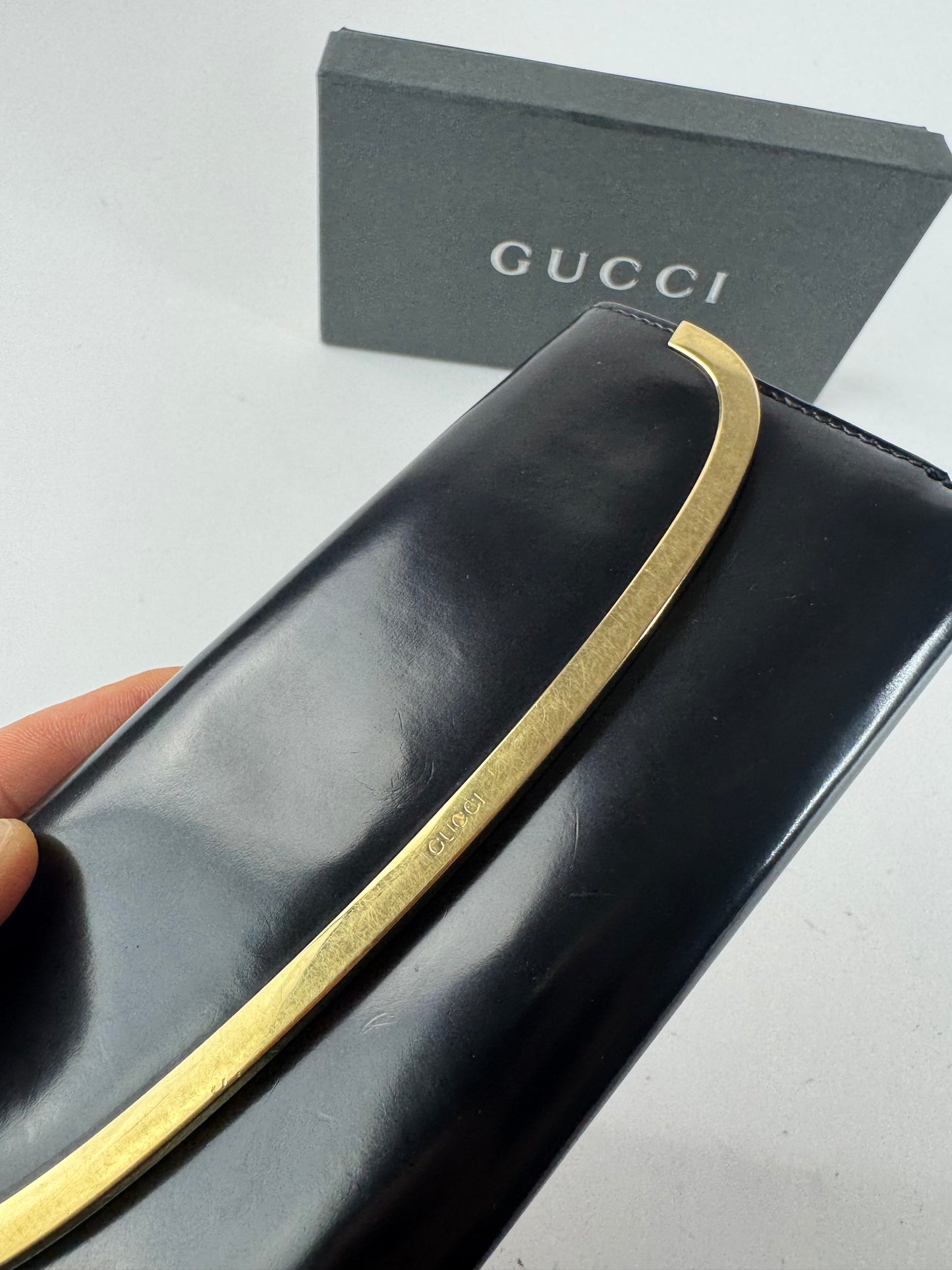 Vintage Gucci patent leather wallet black