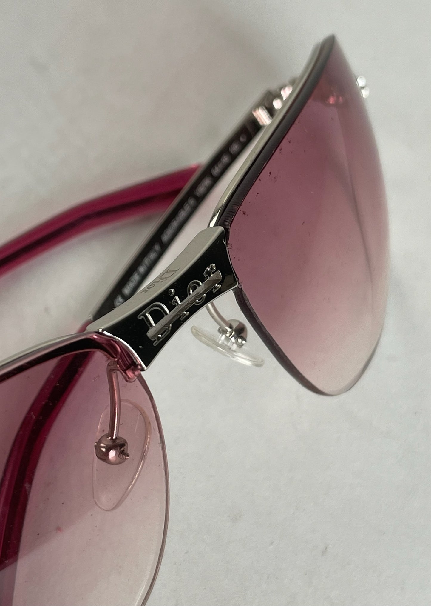 Vintage Dior Rimless Sunglasses Purple