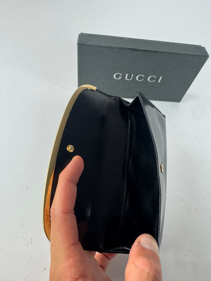 Vintage Gucci patent leather wallet black