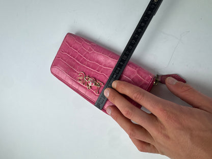 Vintage Vivienne Westwood Leather Zippy Crocodile Emblossed Leather Wallet Pink