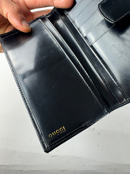 Vintage Gucci patent leather wallet black
