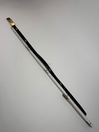 Vintage Celine Carriage Logo Leather belt black