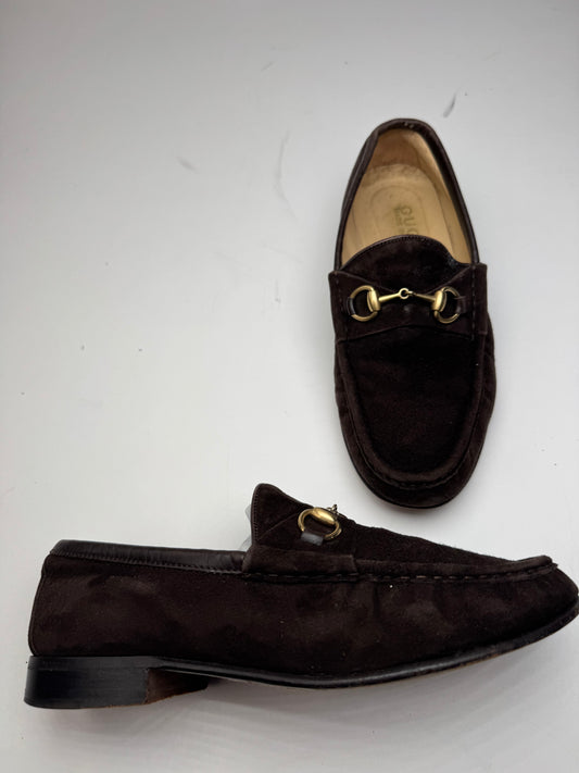 Vintage Gucci Horsebit Suede Loafer Black
