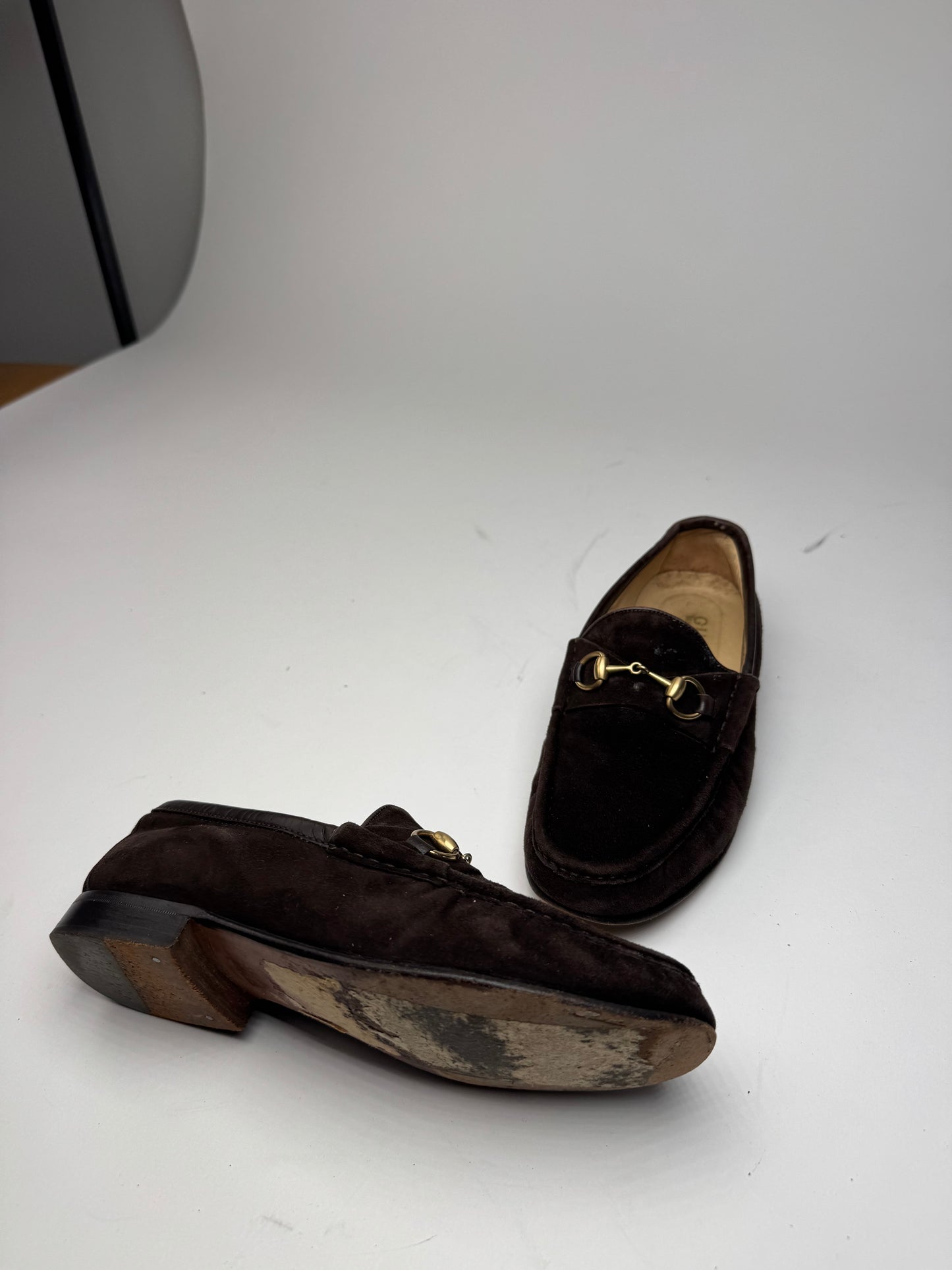 Vintage Gucci Horsebit Suede Loafer Black