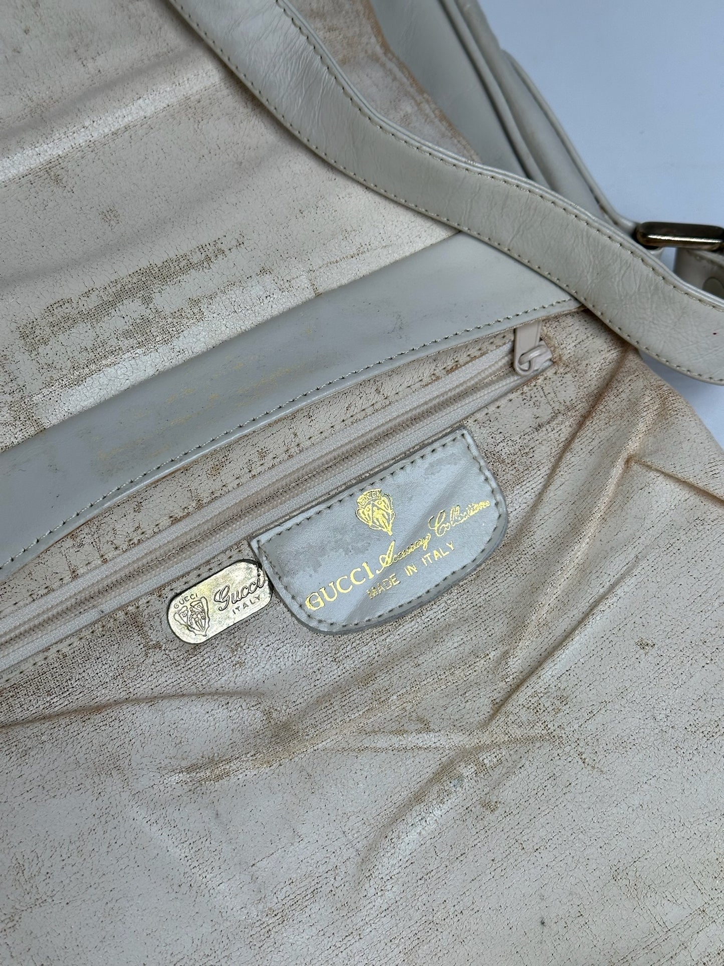 Vintage Gucci leather bag white