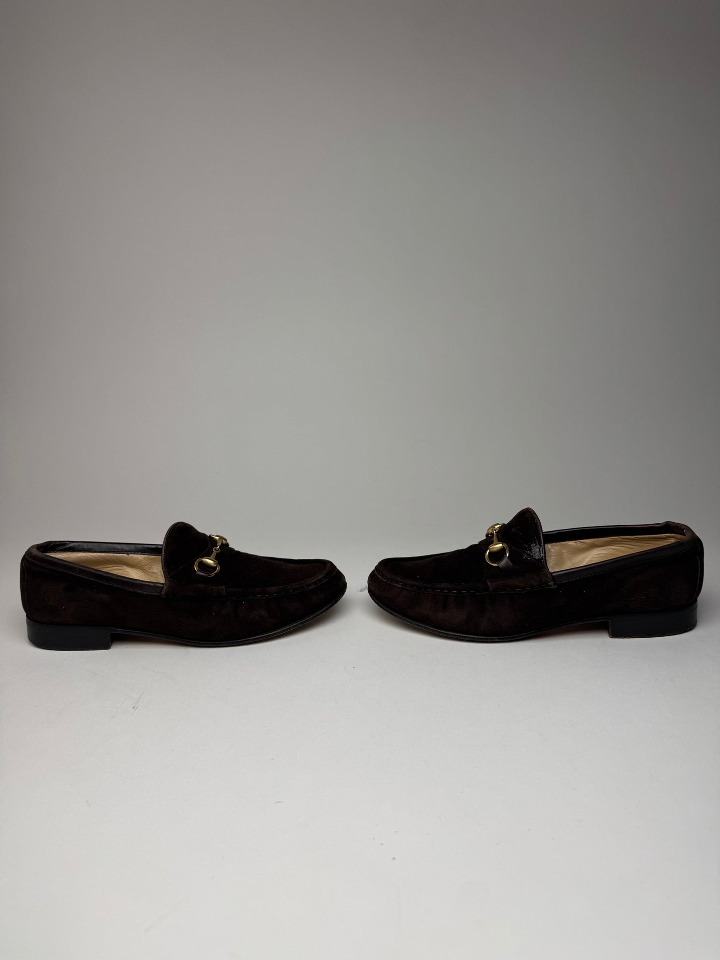 Vintage Gucci Horsebit Suede Loafer Black