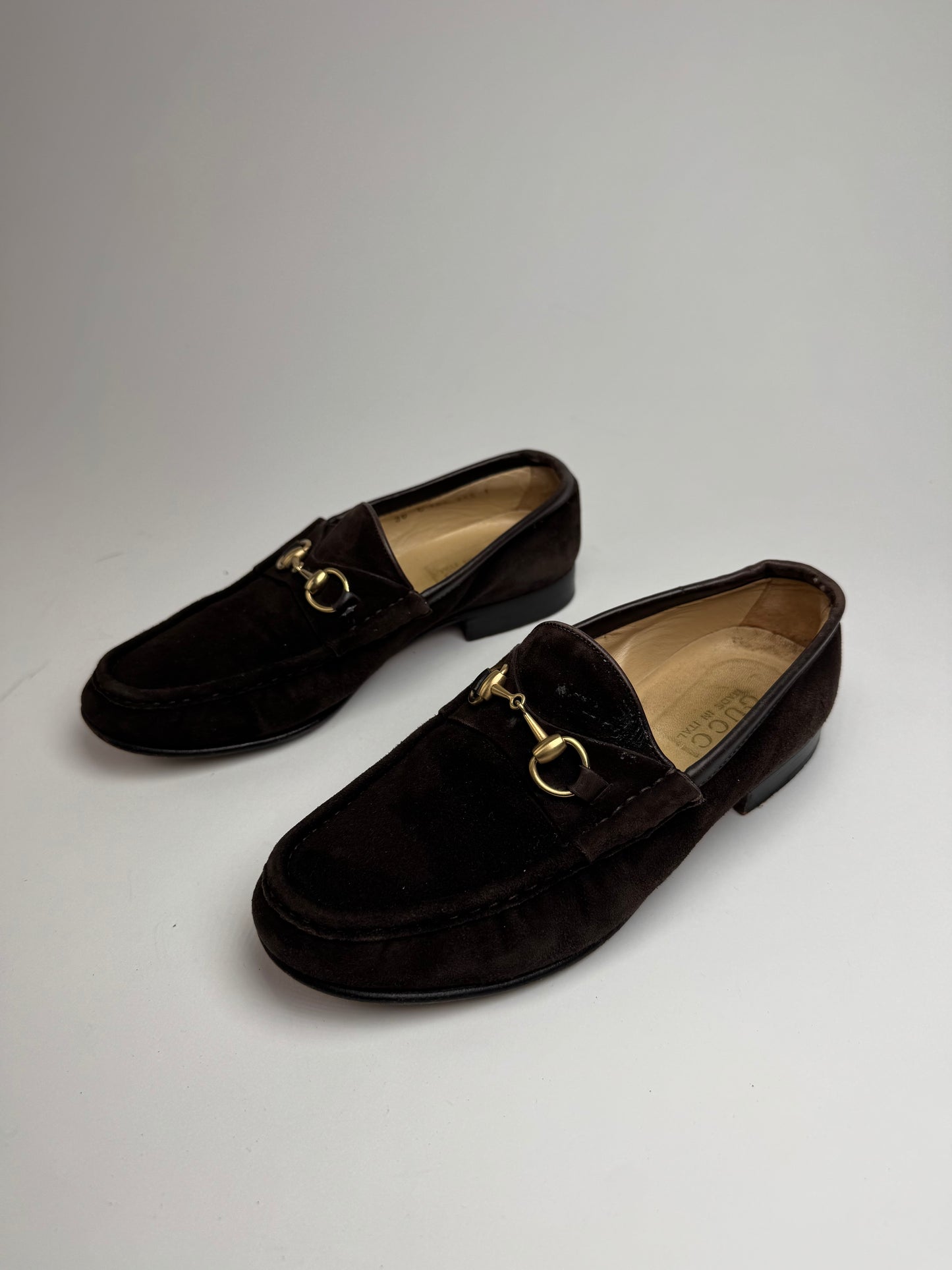 Vintage Gucci Horsebit Suede Loafer Black