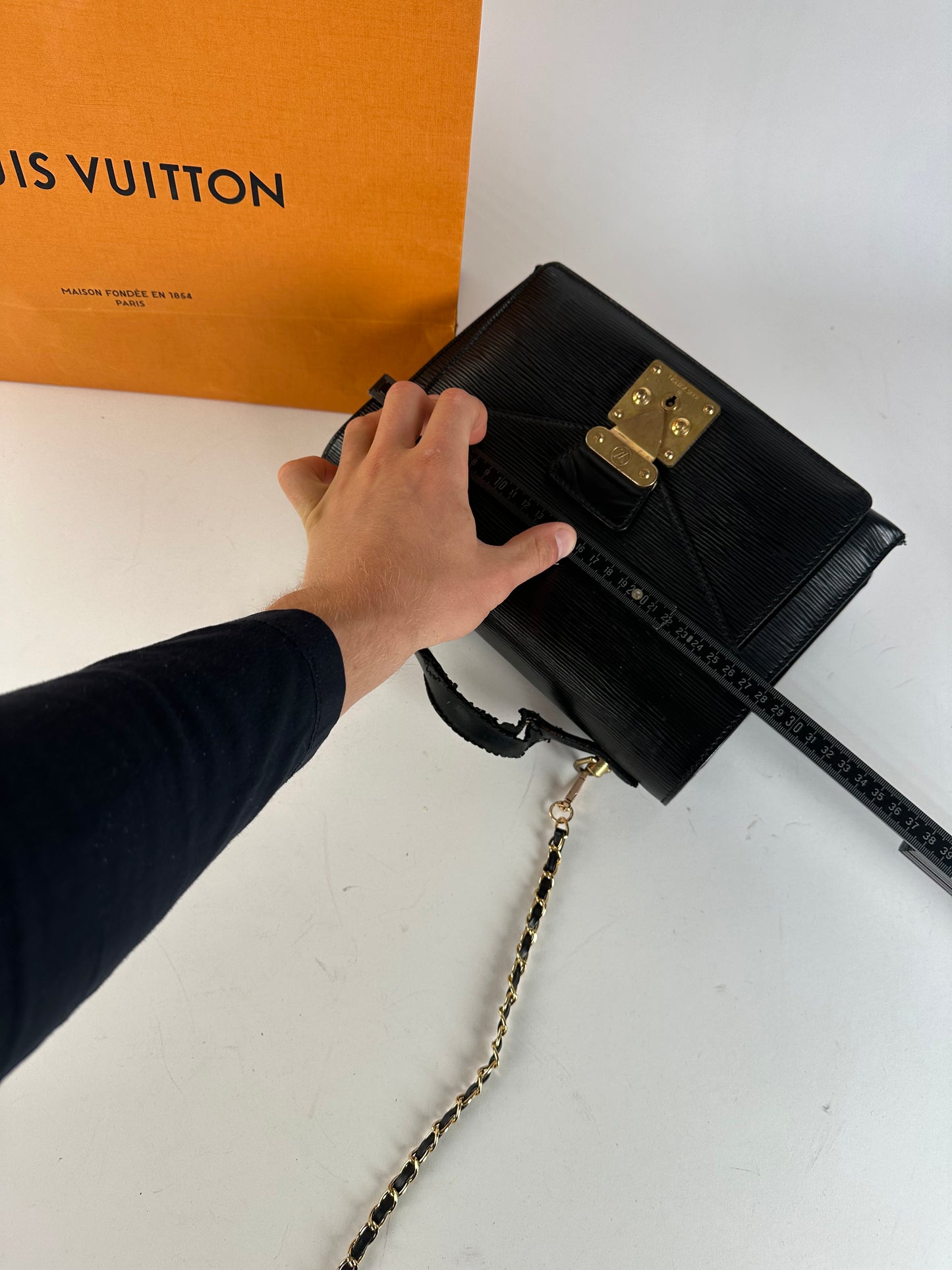 Vintage Louis Vuitton Epi Leather Flap Bag Black