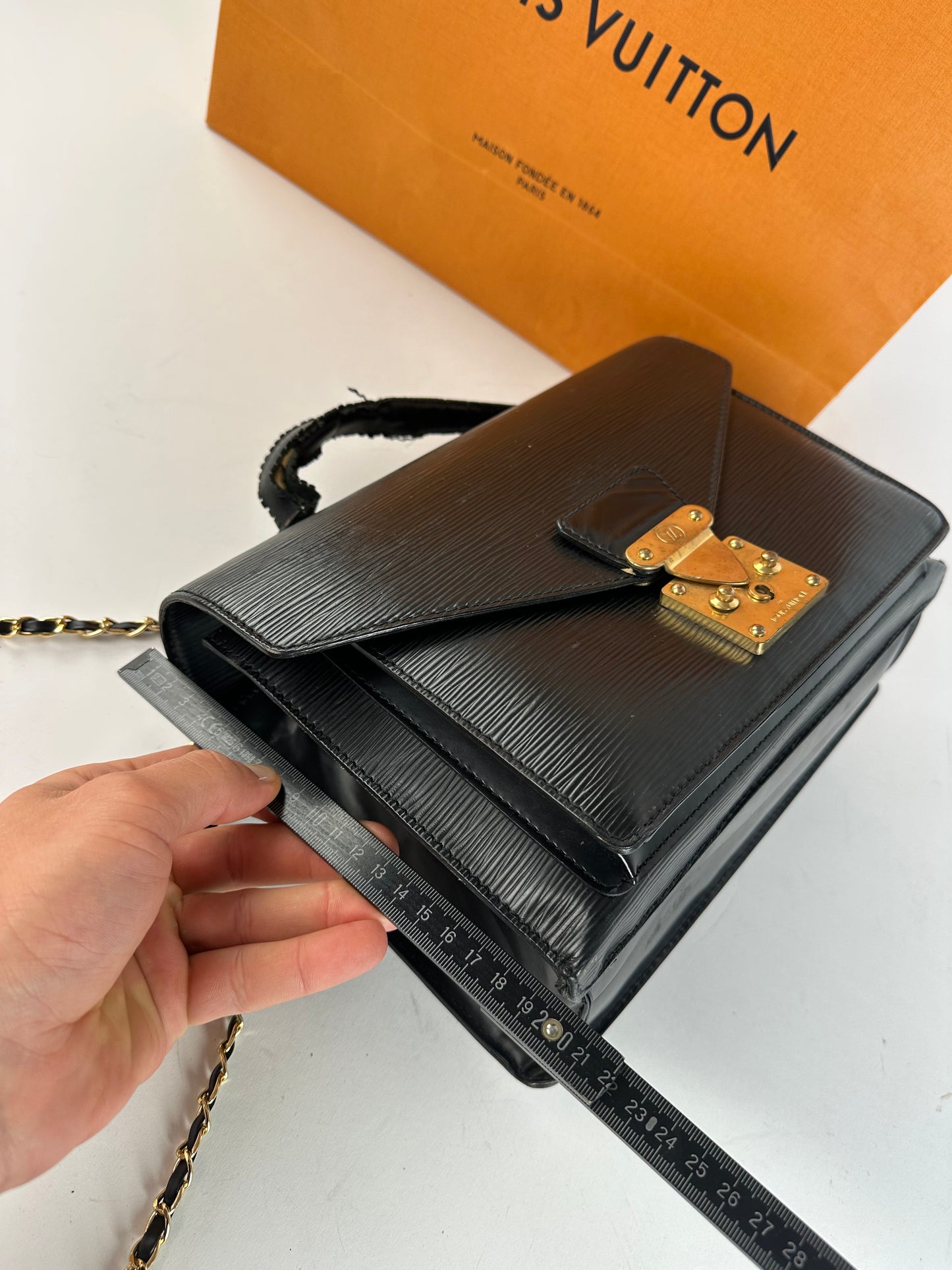 Vintage Louis Vuitton Epi Leather Flap Bag Black