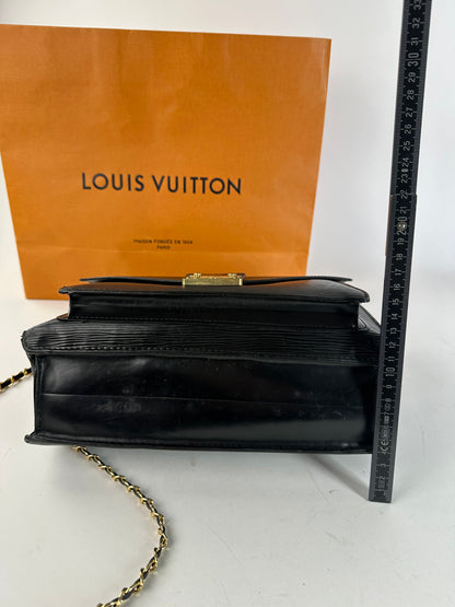 Vintage Louis Vuitton Epi Leather Flap Bag Black