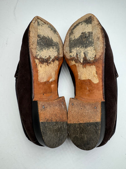 Vintage Gucci Horsebit Suede Loafer Black