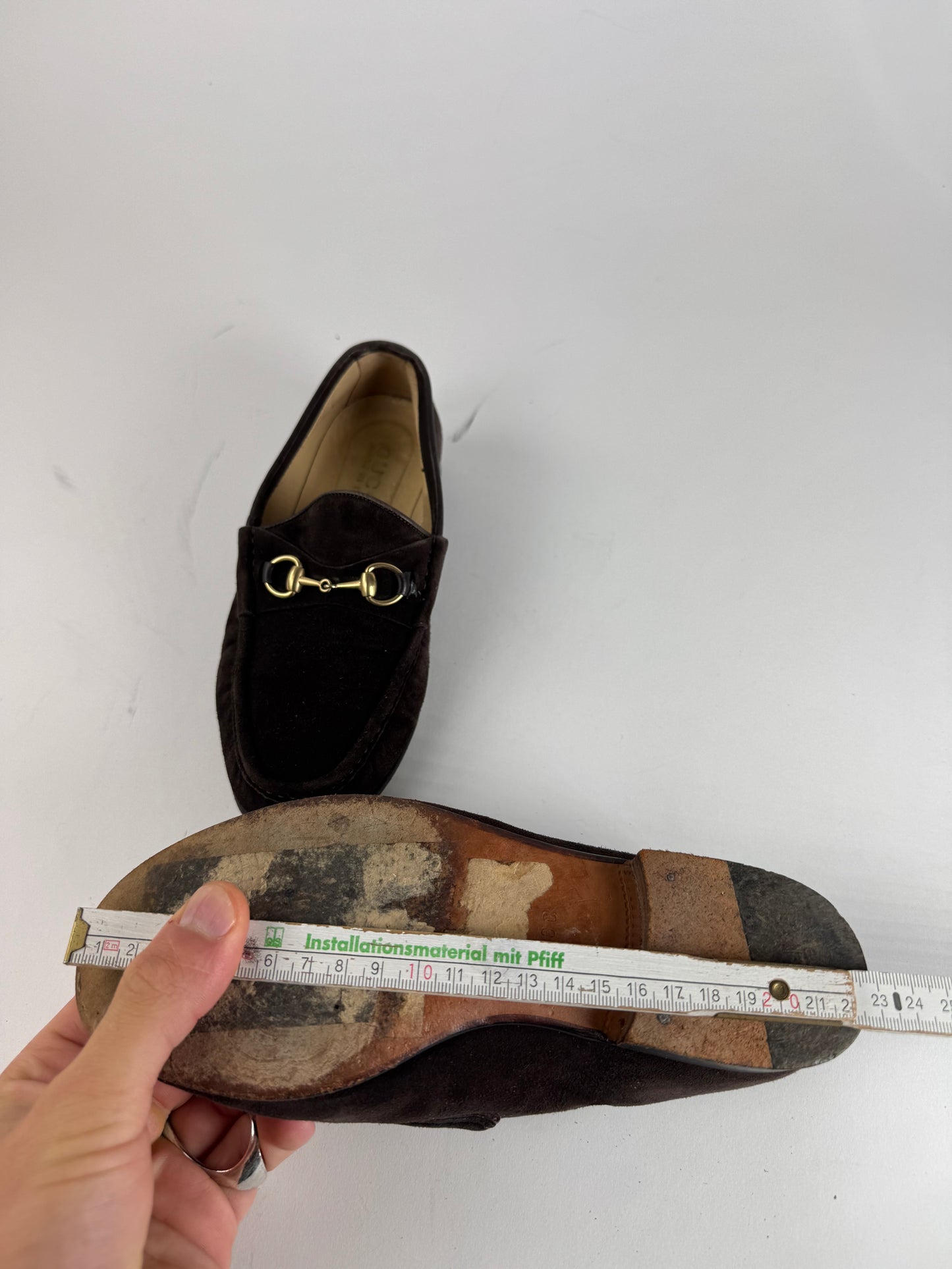 Vintage Gucci Horsebit Suede Loafer Black