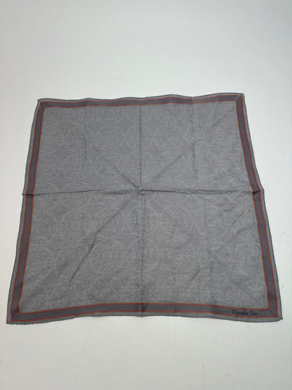 Vintage Dior Paisley Silk Foulard Grey 47.5 x 47.5 cm