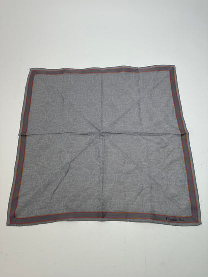 Vintage Dior Paisley Silk Foulard Grey 47.5 x 47.5 cm