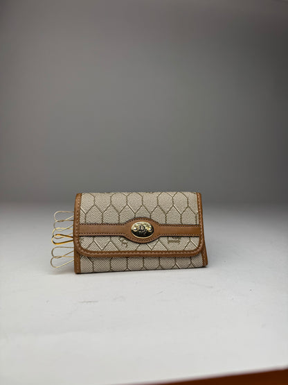 Vintage Dior Monogram Key Holder beige brown