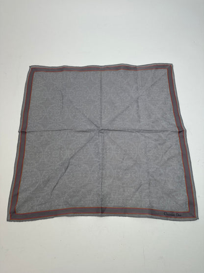 Vintage Dior Paisley Silk Foulard Grey 47.5 x 47.5 cm