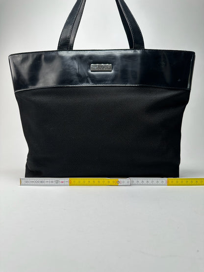 Vintage Celine Canvas Patent Leather bag black