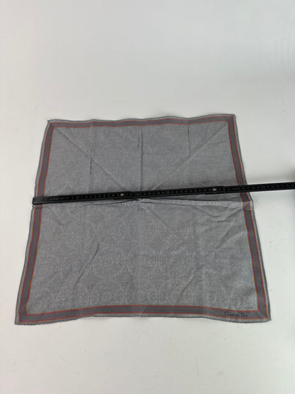 Vintage Dior Paisley Silk Foulard Grey 47.5 x 47.5 cm