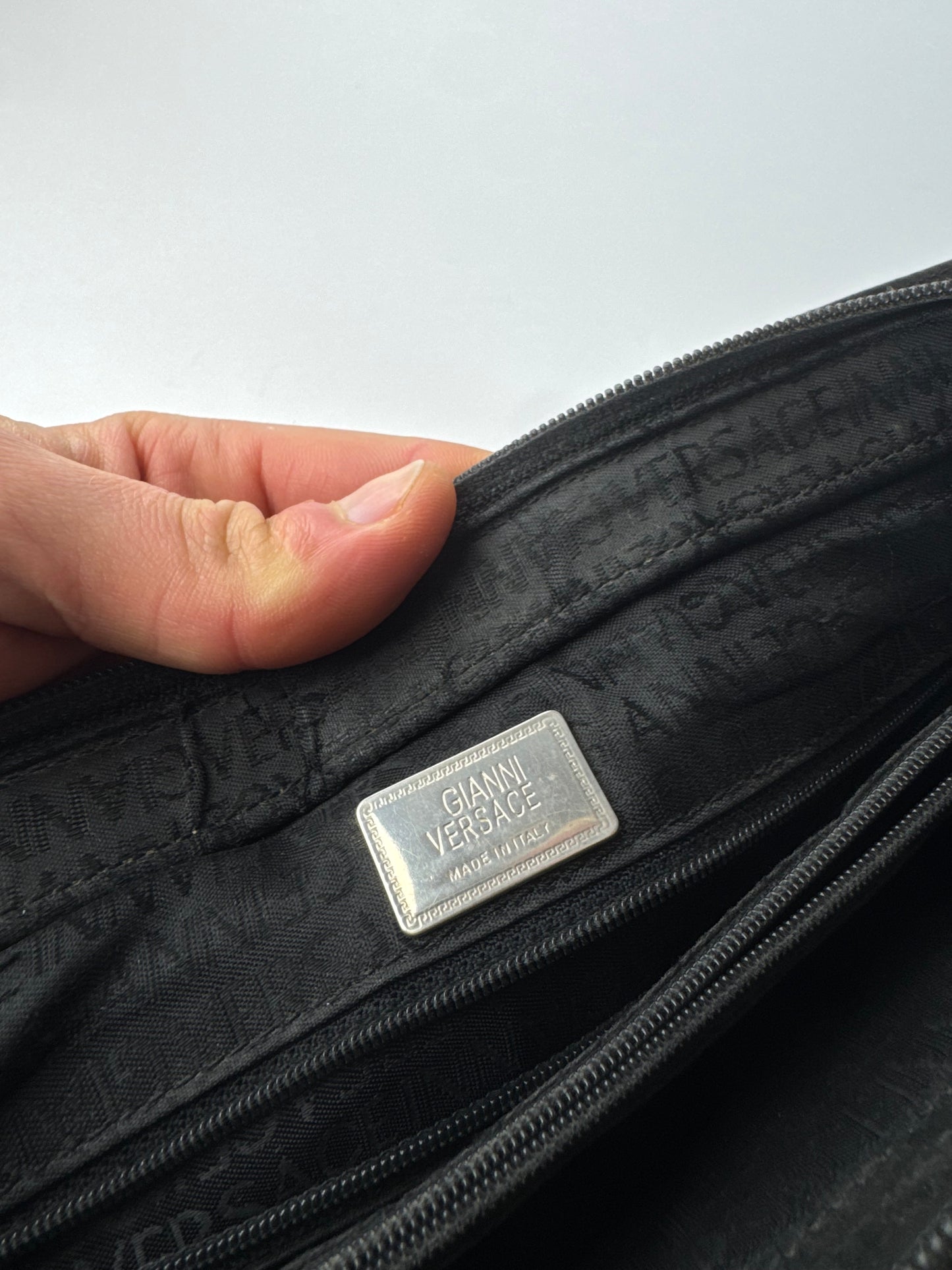 Vintage Gianni Versace Leather Mini Bag Black